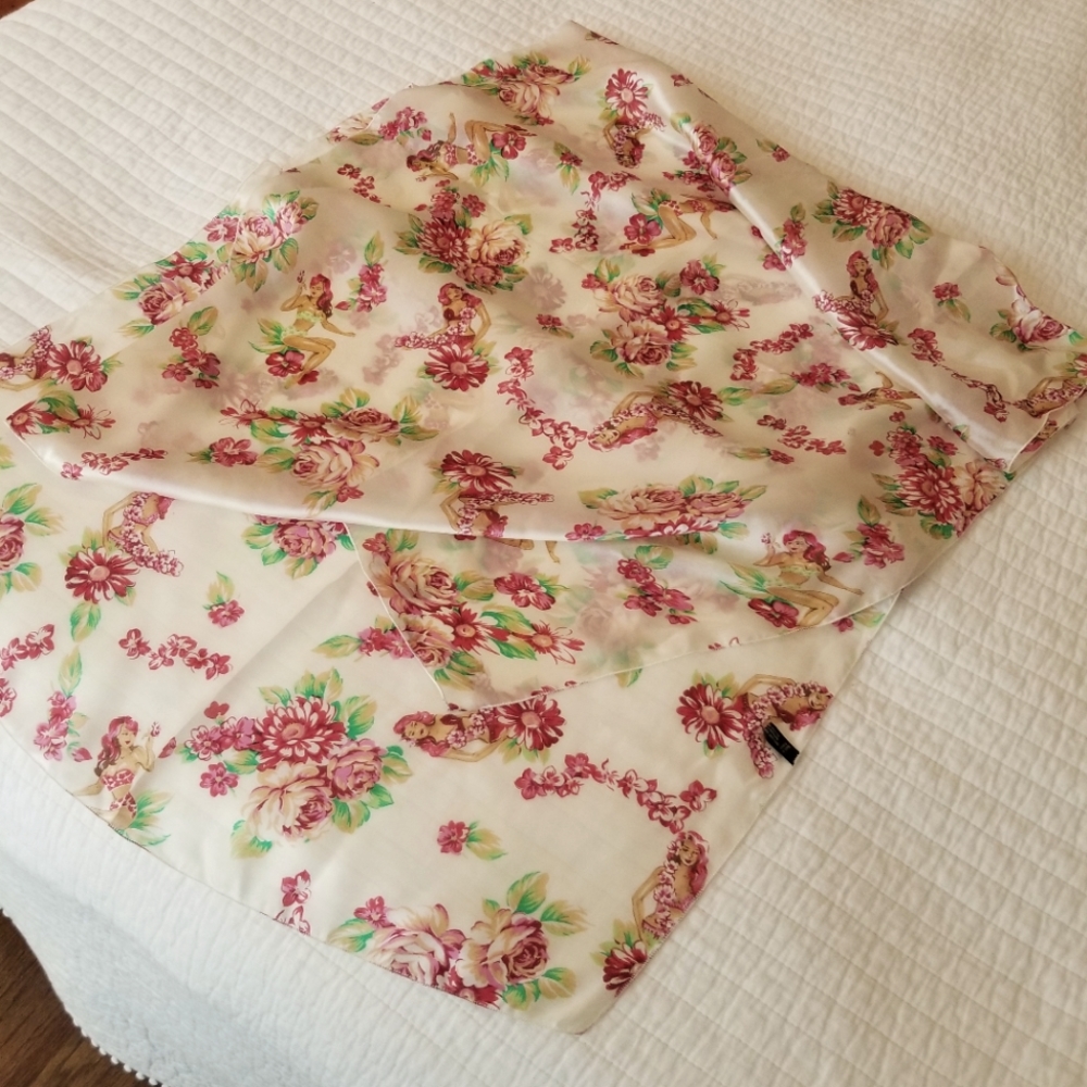 62"×22" French silk scarf, never worn